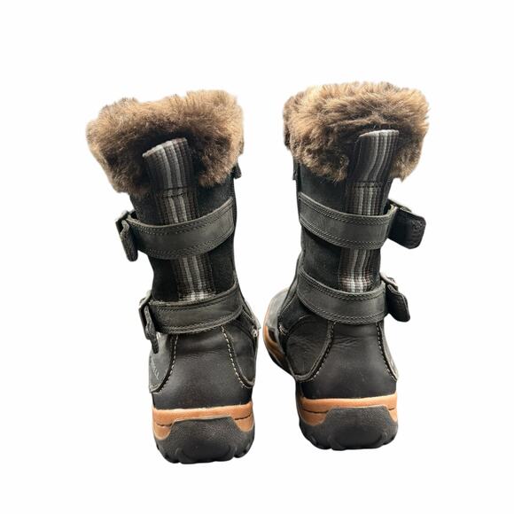 Merrell Decora Chant Leather Winter Boots Black 9.5 Waterproof Fur Trim - Picture 4 of 13